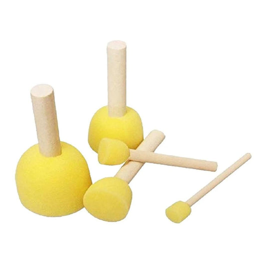 THREADSCART | 5 pcs Sponge Drawing Stamp DIY Foam Sponge Paint Brush Set Stencil Brush Value Pack of 5 Different Sizes