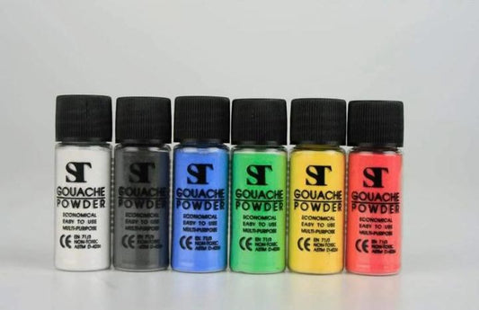 ST Gouache Powder In Basic Colors 10g Pack Of 6 Pcs