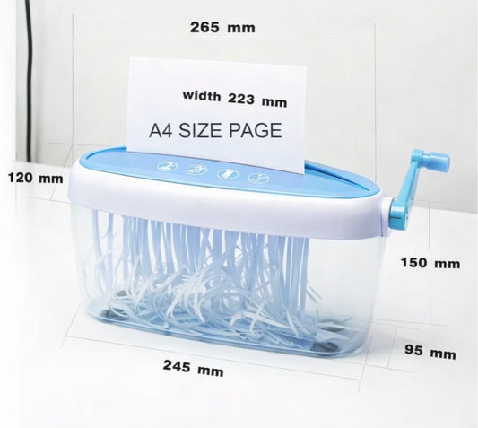 THREADSCART | A4 Manual Paper Shredder | Hand Operated Paper Cutter Machine | Portable Document Shredder for Home & Office | No Electricity Paper Shredder