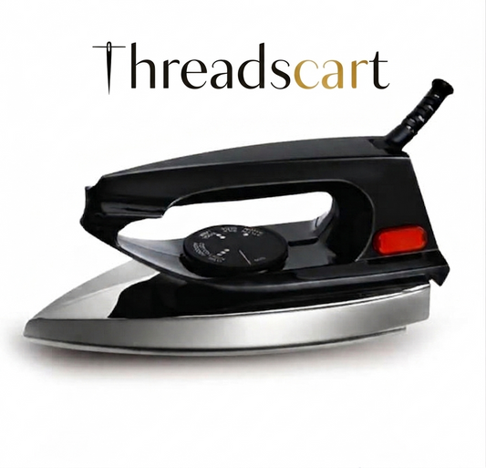 THREADSCART | Premium Light Weight Dry Iron 1000W – Imported Non Stick Electric Iron – Fast Heating Portable Press Machine for Clothes