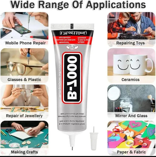 THREADSCART | High Quality 110ML and 50ml B-7000 Clear Glue for Rhinestones, DIY B7000 Adhesive Crafts Glue Multipurpose Super Adhesive Industrial Bonding Glue for Fabric Gem Stone Bead Metal Jewelry Making Nail Art
