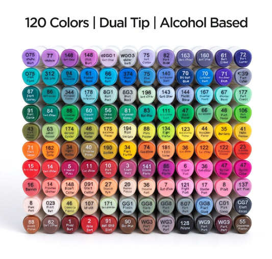 THREADSCART | Premium Quality 120 Colors Alcohol Markers Dual Tips Permanent Art Markers Pen for Kids & Adult, Alcohol-Based Highlighter Pen Sketch Markers for Painting, Coloring, Sketching and Drawing