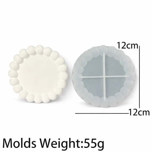 THREADSCART | Bubble Coaster Mold for Resin & Concrete Tray | Silicone Resin Mold 12cm | DIY Epoxy Mold for Coasters, Dish & Home Decor