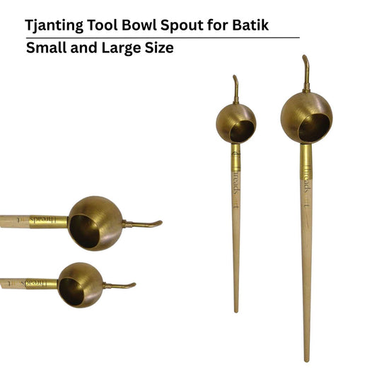 THREADSCART | Best Quality Tjanting Tool Bowl Spout for Batik Wax | Brass Canting Pen for Fabric Painting | Textile Art Craft Tool for Fine Wax Design