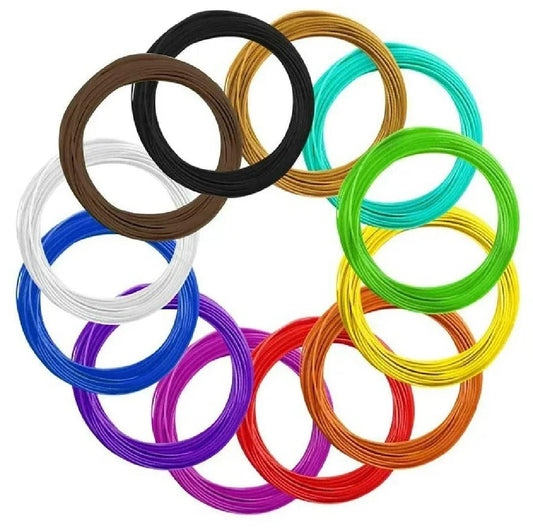 THREADSCART | 1.75mm PLA Filament Refill for 3D Printing Pen | 2.5 Meter PLA Wire Roll | 3D Pen Filament Refills | Multi Color PLA Plastic for 3D Pen Drawing 1\ 15 pcs