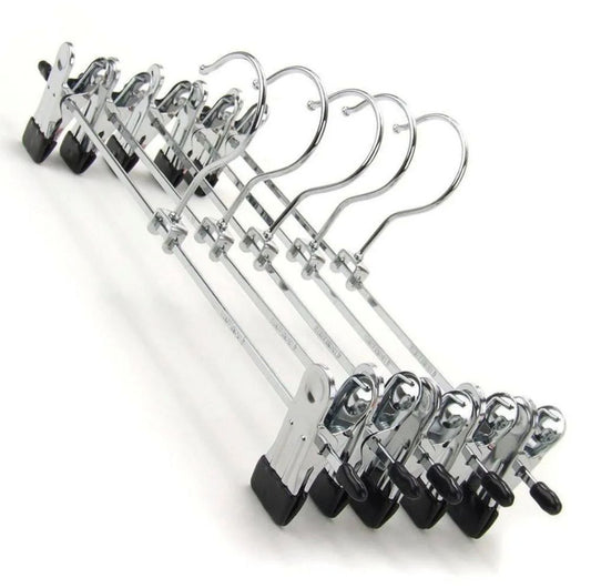 THREADSCART | High Quality 10PCS Stainless Steel Clip Hangers | Clothes Drying Hanger with Clips | Space Saving Wardrobe Organizer | Anti-Slip Durable Cloth Hangers