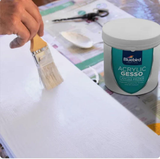 THREADSCART | Bluebird Acrylic Gesso – Premium Canvas Primer for Acrylic & Oil Painting