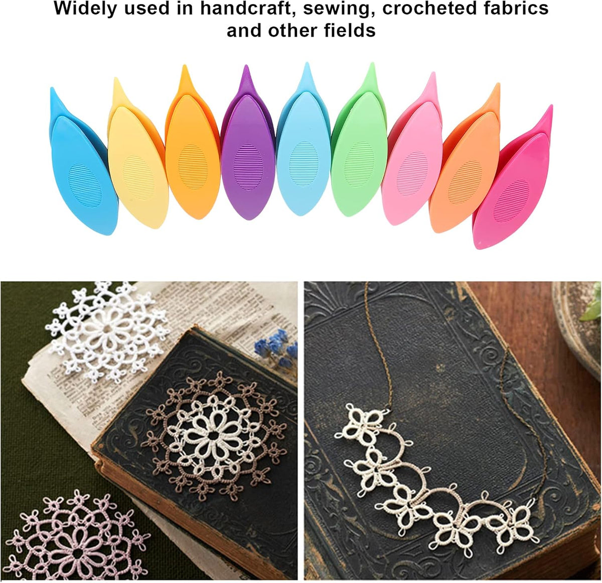 THREADSCART | Premium Tatting Shuttle Tool for Hand Lace Making | DIY Lace Shuttle for Flower Making | Plastic Shuttle for Crochet, Thread Work & Craft Sewing Accessories