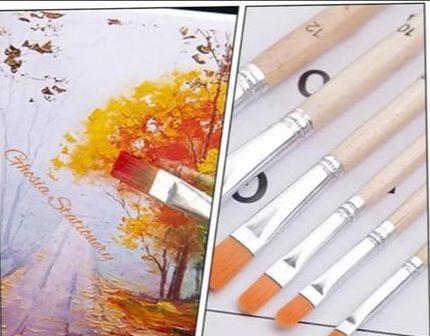 12pcs Paint Brushes with Painting Palette Nylon Hair Brushes for Oil Watercolor -2099