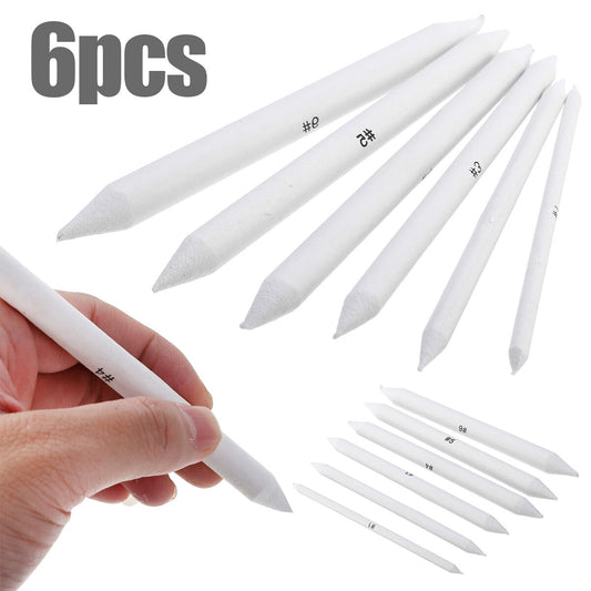 THREADSCART | High  Quality 6 Pcs Charcoal Blending Stump Set – Artist Tortillon & Paper Blender Tools for Sketching, Shading, Drawing & Pastels (Professional Art Kit)