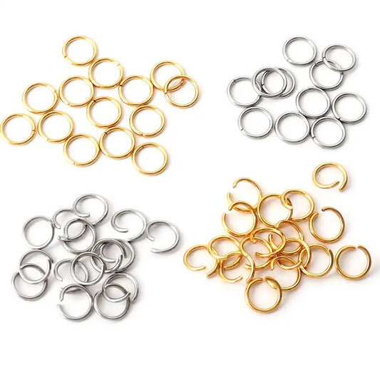 THREADSCART | Premium Quality 250 pcs jump Rings 8mm Gold Silver Open Rings for Jewelry Making DIY Necklace Bracelet Earring Accessorie