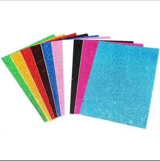 Glitter Fomic Sheet Sticker Best Quality Pack of 10 Pcs