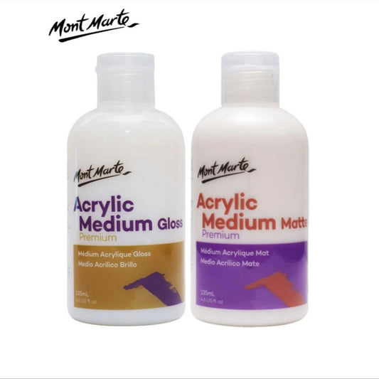 Mont Marte Acrylic Medium - (Gloss & Matte 135ml )(4.6oz) 2pcs