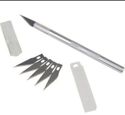 THREADSCART | High Quality Precision Pen Cutter ( Detail & Carving Knife),Hobby Blades Refill Excel Craft Art Knife Kit Cutter for Art, Hobby, Scrapbooking ,Stencil