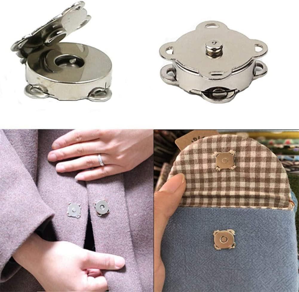THREADSCART | Premium Quality Magnetic Button Set for Bags 14mm | Strong Invisible Snap Lock for Handbags, Wallets & Clutches | No-Sew Magnetic Closure with Washers (6 Sets )