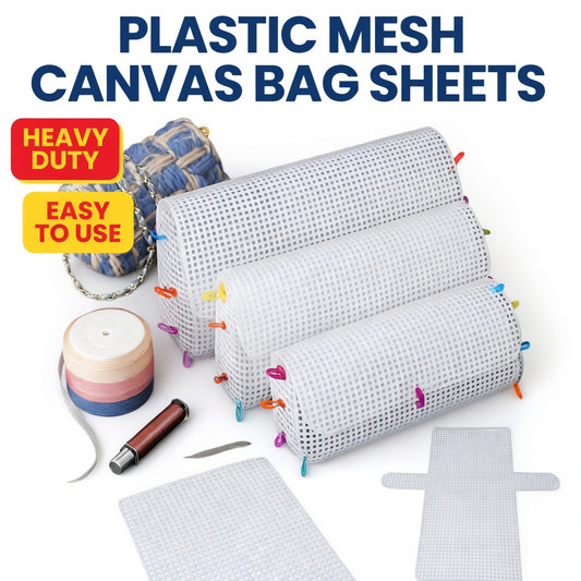 THREADSCART | Premium Quality Plastic Mesh Canvas for Crochet Bags | DIY Bag Base Grid | T-Shirt Yarn / Chenille / Nylon Dori Support Sheet | Strong & Reusable Mesh Board for Bags, Rugs & Handmade Projects