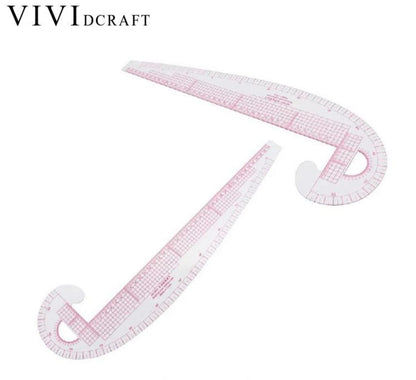 【yuliang shopping mall】New Multi-function Plastic French Curve Ruler 360 Ruler Measure Degree Bend Tailor Making Ruler Design Tool