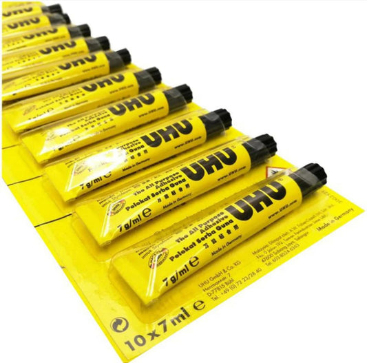 UHU All Purpose Adhesive Glue Tube | Strong Multi-Purpose Universal Glue | Transparent Fast Dry Glue for Wood, Plastic, Leather, Paper, Fabric, Metal & DIY Crafts