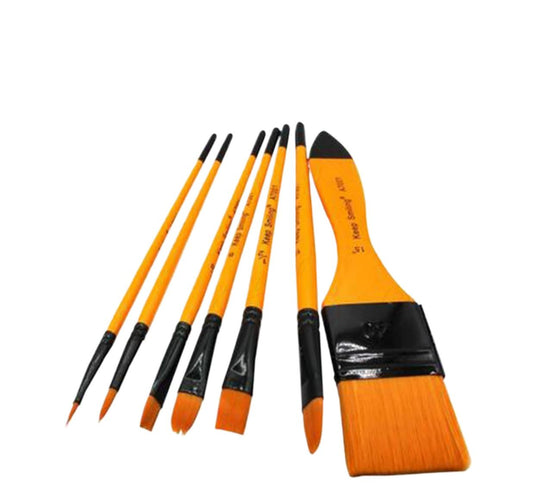 THREADSCART | 6pcs Artist Brush Set Wide, Flat, Angle & Filbert Paint Brush