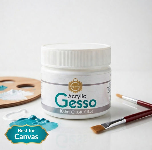 THREADSCART | Keep Smiling White Acrylic Gesso Primer 100ml – Canvas Base Coat for Acrylic & Oil Painting | Smooth Surface Art Primer  (HIGH QUALITY)