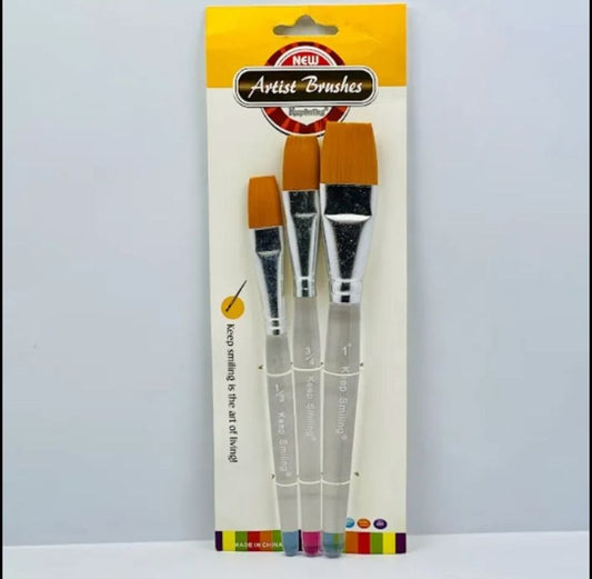 High Quality Paint Brushes 3 Pcs Set Transparent Handle