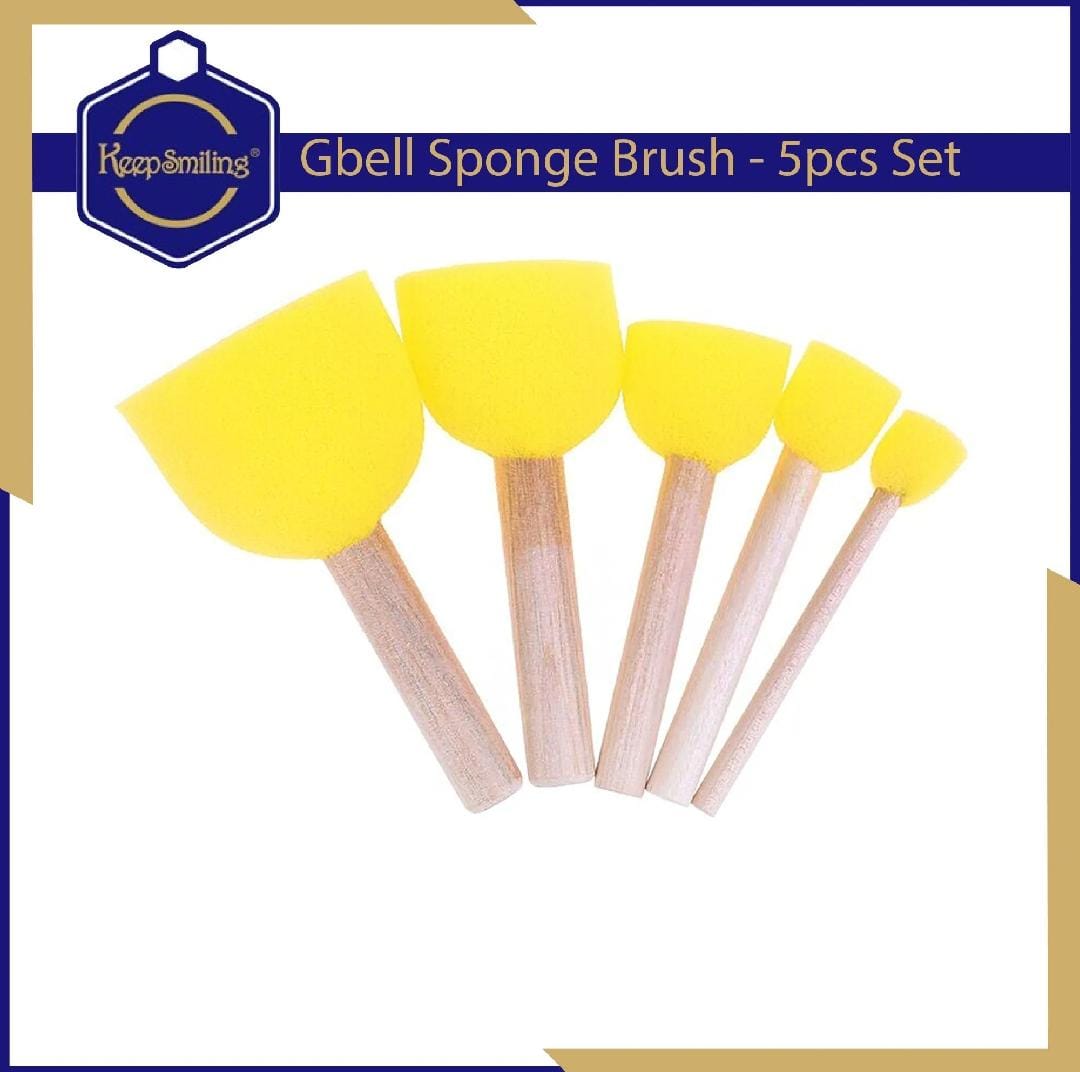 THREADSCART | 5 pcs Sponge Drawing Stamp DIY Foam Sponge Paint Brush Set Stencil Brush Value Pack of 5 Different Sizes
