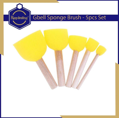 THREADSCART | 5 pcs Sponge Drawing Stamp DIY Foam Sponge Paint Brush Set Stencil Brush Value Pack of 5 Different Sizes
