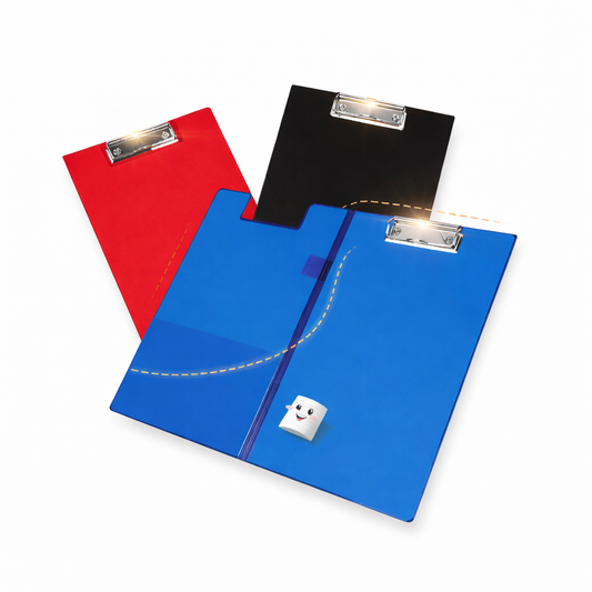 THREADSCART | A4 Foldable Clipboard Folder Black Rexine | Office Clipboard File Holder | Document Writing Board with Clip