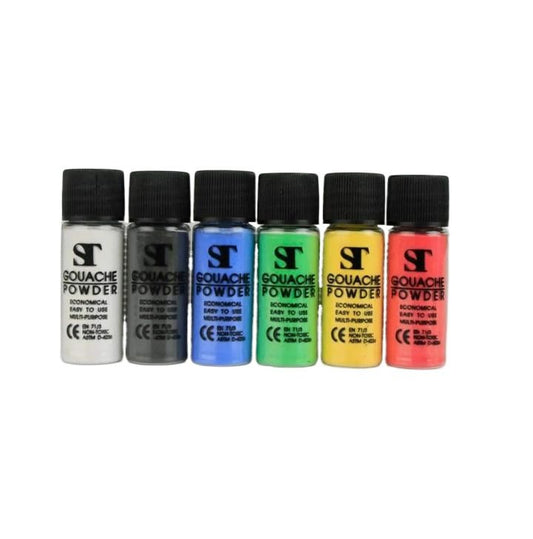 ST Gouache Powder In Basic Colors 10g Pack Of 6 Pcs
