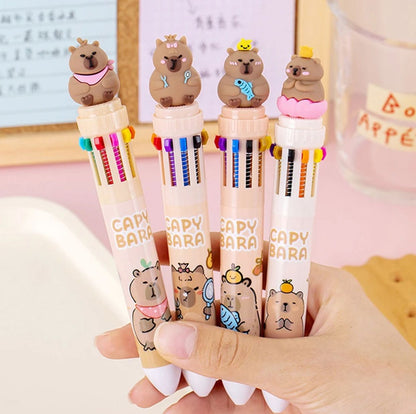 THREADSCART | High Quality Creative Different design 10 Multicolored Pens Cute Cartoon Ballpoint Pen Gifts