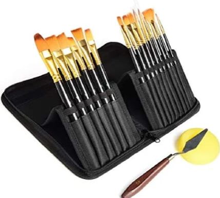 Keep Smiling A0576Q 15pcs Nylon Brush Set Mix For Quality Painting