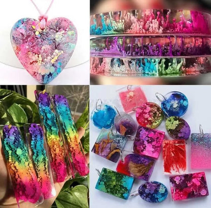THREADSCART | Epoxy Resin Color Pigments Set – 12 Colors Liquid Dye for Resin Art, Jewelry Making, Craft & DIY Projects – Highly Concentrated Resin Pigment Kit (10ml Each)