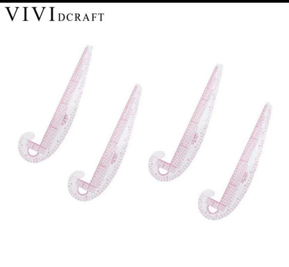 【yuliang shopping mall】New Multi-function Plastic French Curve Ruler 360 Ruler Measure Degree Bend Tailor Making Ruler Design Tool