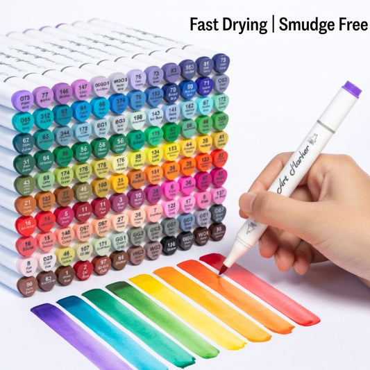 THREADSCART | Premium Quality 120 Colors Alcohol Markers Dual Tips Permanent Art Markers Pen for Kids & Adult, Alcohol-Based Highlighter Pen Sketch Markers for Painting, Coloring, Sketching and Drawing