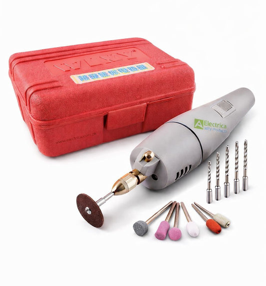 THREADSCART | 12V Mini Electric PCB Drill Grinder Machine Kit | 5 HSS Drill Bits + Collets | Mini Rotary Tool for PCB, Wood, DIY Engraving | Adjustable Speed Electric Drill Set