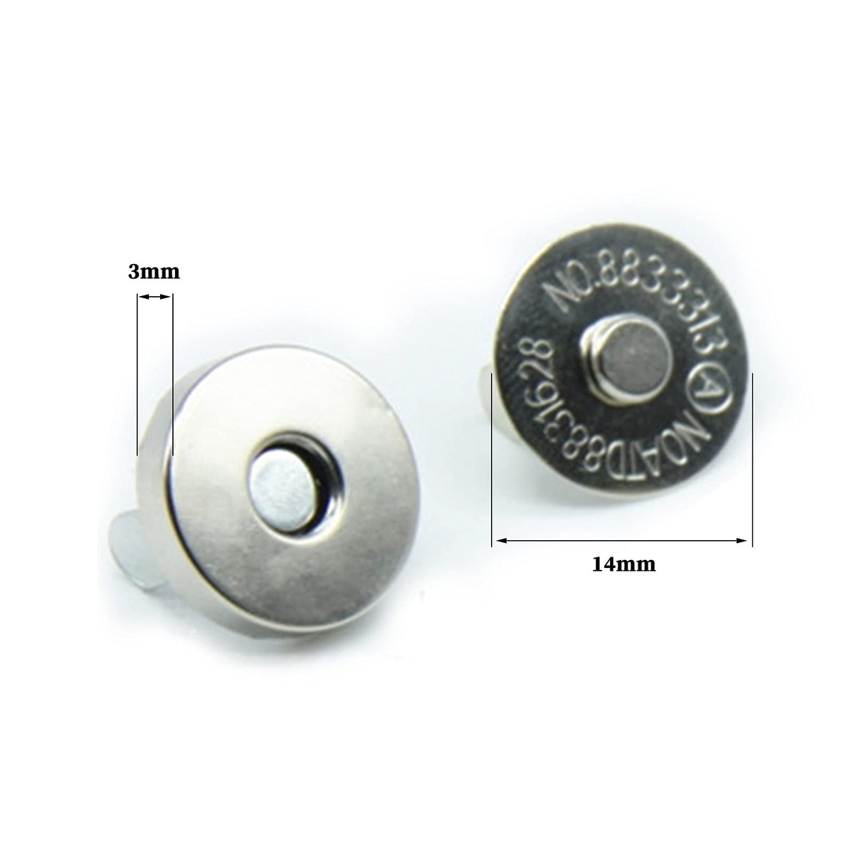 THREADSCART | Premium Quality Magnetic Button Set for Bags 14mm | Strong Invisible Snap Lock for Handbags, Wallets & Clutches | No-Sew Magnetic Closure with Washers (6 Sets )