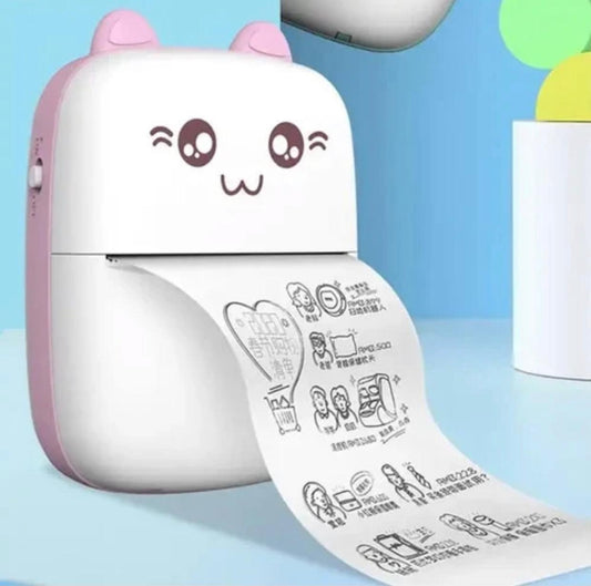 THREADSCART | High Quality Pocket Inkless Mini Printer - Thermal Portable Bluetooth Wireless Mini Printer For Kids - 1080P Instant Camera Printer 2.8 inch IPS Screen, Front and Rear Dual Lens Camera - Pink & Blue