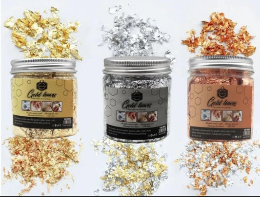 Keep Smiling Metallic Foil Flakes,3PCS DEAL 128