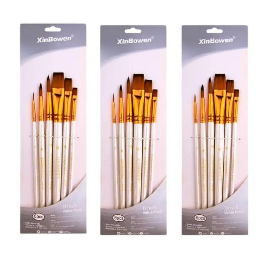 Paint Brushes Professional Quality Flat Tip Round Tip Angular Tip Fan Brushes Best For Artists