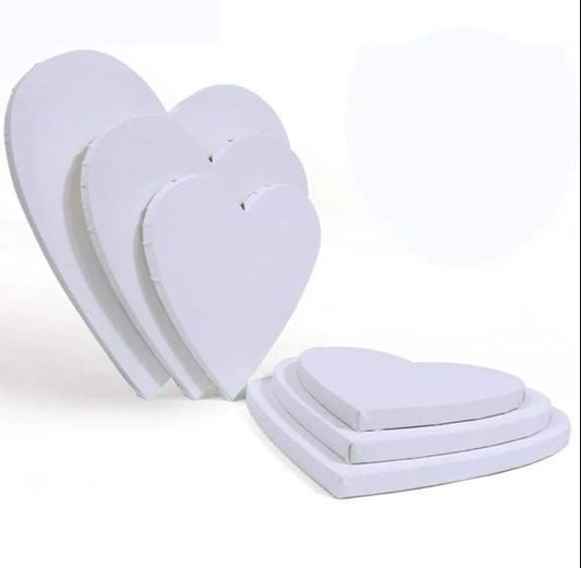 set of 3 pcs Superb Board Heart Shape Artist Canvas Board  (4,6,8 inch )