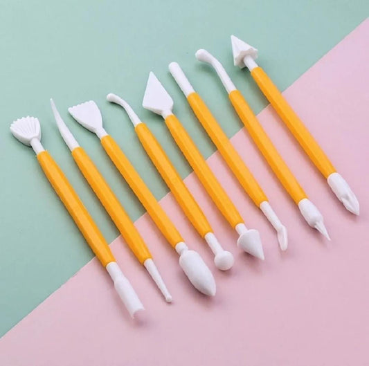 8pcs/Set Clay Modeling Tools Plastic Wax Carving Pottery Tools Carving Sculpture Shaper Polymer Clay Sculpting Set Moyao