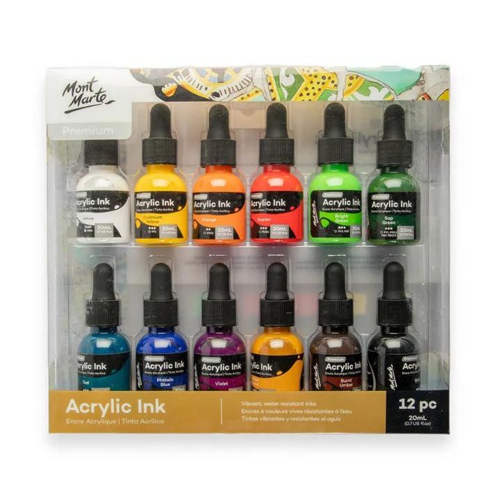 Mont Marte Acrylic Ink Premium 6pc x 20ml