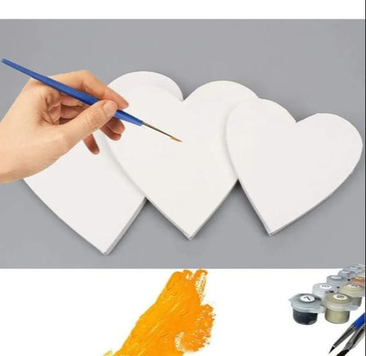 set of 3 pcs Superb Board Heart Shape Artist Canvas Board  (4,6,8 inch )