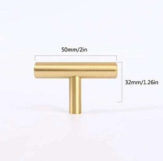 THREADSCART | Stainless Steel Golden T Handles (1 Pair) – Resin Tray Handles Small Size | Drawer Pulls for DIY Resin Art & Serving Tray