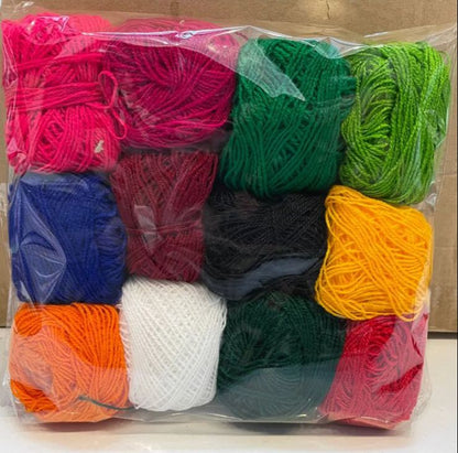 Al Saeed Wool Embroidery 2ply Woolen Yarn Thread Pack (12pcs)