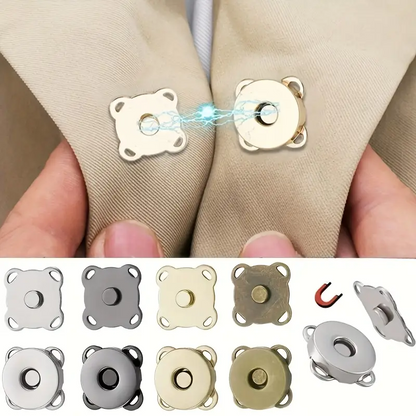 THREADSCART | Premium Quality Magnetic Button Set for Bags 14mm | Strong Invisible Snap Lock for Handbags, Wallets & Clutches | No-Sew Magnetic Closure with Washers (6 Sets )