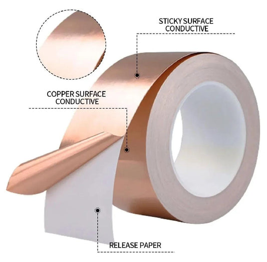 High-Temperature Resistant Tape - Heatproof Adhesive for Industrial, Electrical, and DIY Projects | Durable and Multi-Purpose and Single sided, adhesive conductive copper foil tape, high-temperature resistant, anti-static repair tape,