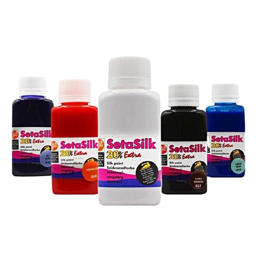 Sega Fabric Paint 70 ML Bottles, Sega Seta Silk 20% Extra Paint – Fabric Silk Paint – Available Assorted Colours For Fabric Art on Cotton, Lawn, Silk, Organza & Georgette Crinkle. ( 5 Pcs Set )