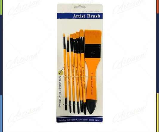 THREADSCART | 6pcs Artist Brush Set Wide, Flat, Angle & Filbert Paint Brush