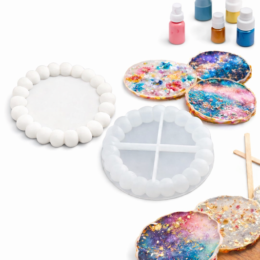 THREADSCART | Bubble Coaster Mold for Resin & Concrete Tray | Silicone Resin Mold 12cm | DIY Epoxy Mold for Coasters, Dish & Home Decor
